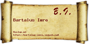 Bartalus Imre névjegykártya